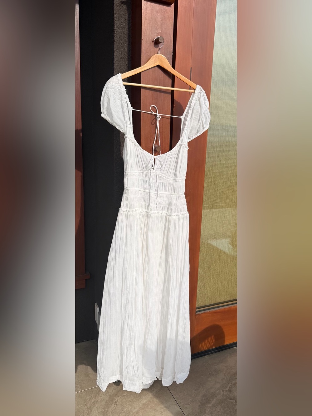 Free People White Midi Puff Sleeve Maxi Dress - Picture 10 of 12